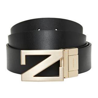 Ermenegildo Zegna Zzegna Cow Leather Belts Men's Dark Brown/Black Width 3.5cm