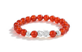 TRUE ME 999 Fine Silver, Agate, Obsidian Beaded Bracelets Unisex