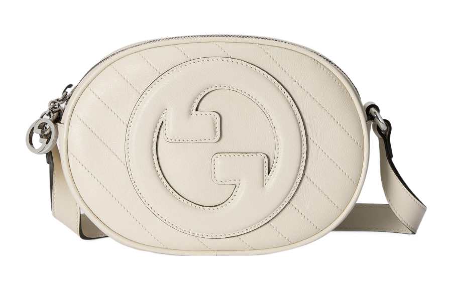 GUCCI Blondie Leather Crossbody Bag, Shoulder Bag Women's White