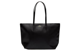 LACOSTE PVC Tote Bag, Shoulder Bag Women's Black