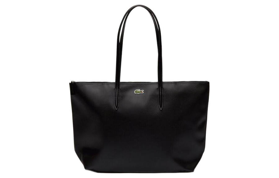 LACOSTE PVC Tote Bag, Shoulder Bag Women's Black
