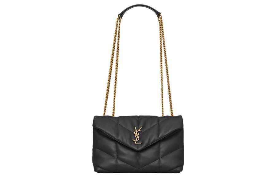 SAINT LAURENT PUFFER Lambskin Portable Crossbody Bag, Shoulder Bag Mini Women's Black