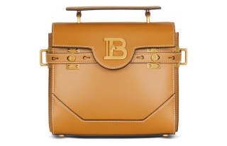 BALMAIN B BUZZ Calfskin Handbag, Shoulder Bag, Crossbody Bag Regular Women's Brown