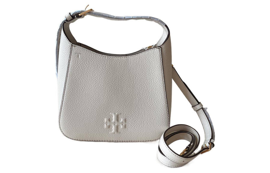 TORY BURCH Thea Leather Bucket Bag, Handbag, Shoulder Bag Women's White