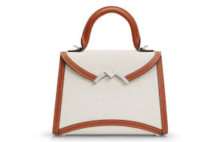 Moynat Cotton And Linen Blend Canvas One Shoulder Crossbody Canvas Bag Handbag Small Women's Beige/Brown
