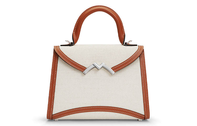 Moynat Cotton And Linen Blend Canvas One Shoulder Crossbody Canvas Bag Handbag Small Women's Beige/Brown