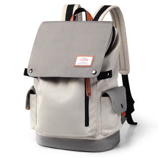 V.NINE Polyamide Backpack Unisex Beige Gray