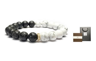 MOUNTAINS AND MANS Obsidian Good Luck Beaded Bracelet Unisex