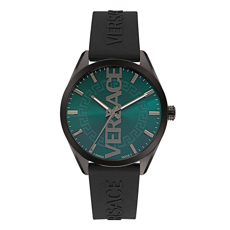 VERSACE Galloping Sports Series Wrist Watches Quartz Movement Silicone Strap Green Dial Men's Watches
