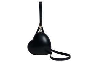SIMONE ROCHA Leather Heart Shaped Bag, Shoulder Bag, Crossbody Bag, Handbag Extra Mini Women's Black