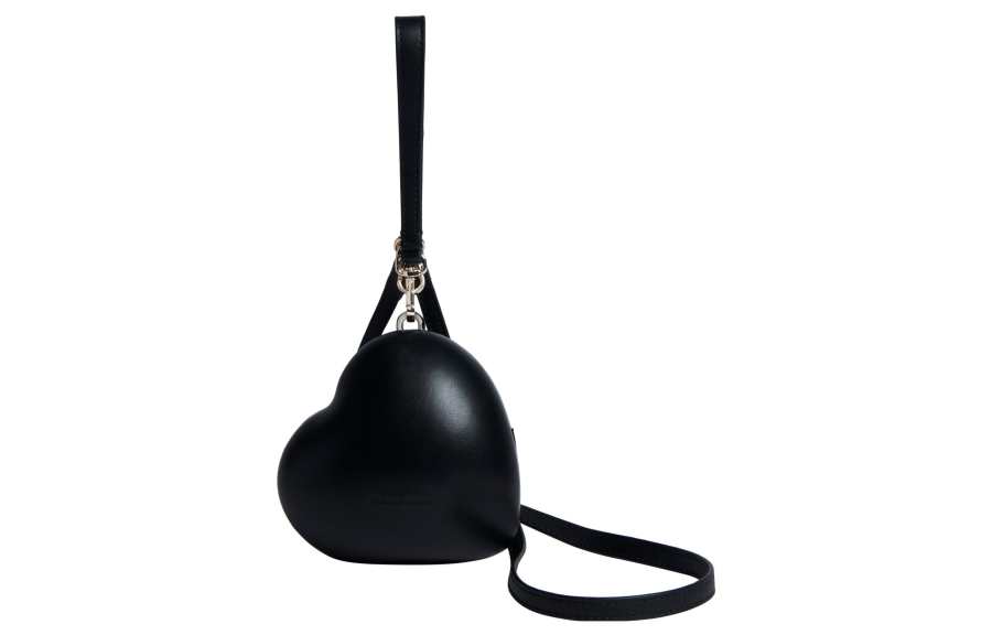 SIMONE ROCHA Leather Heart Shaped Bag, Shoulder Bag, Crossbody Bag, Handbag Extra Mini Women's Black