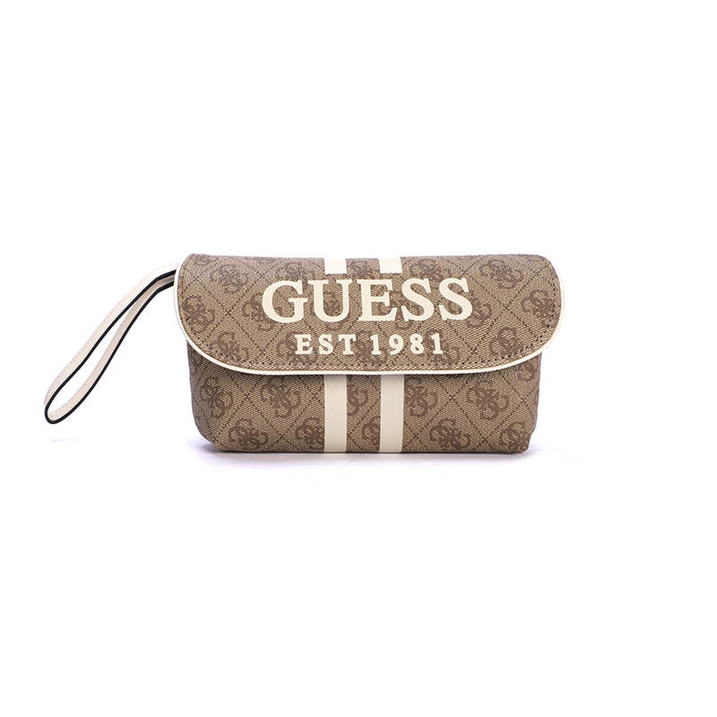 GUESS Synthetic Leather Portable Crossbody Clutch Medium Women's Black/Latte