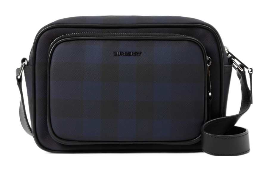 Burberry Paddy Leather Trim Shoulder Bag, Crossbody Bag Men's Marine Blue