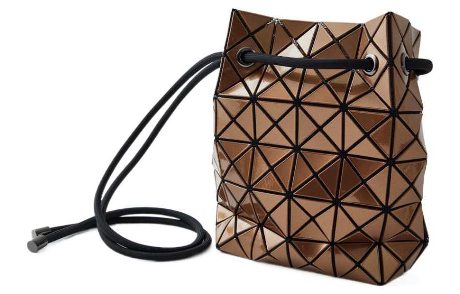 ISSEY MIYAKE PU Polyvinyl Chloride Shoulder Bag, Crossbody Bag Small Women's Brass