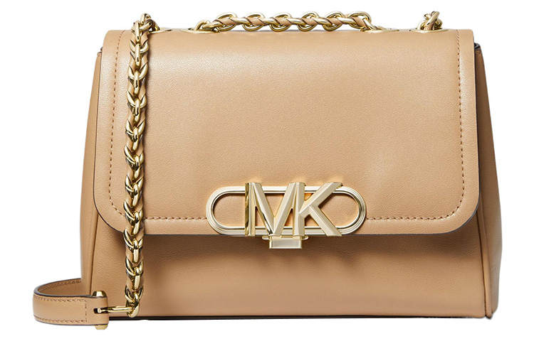 MICHAEL KORS PARKER Cow Leather Square Bag, Handbag, Shoulder Bag Medium Women's Camel
