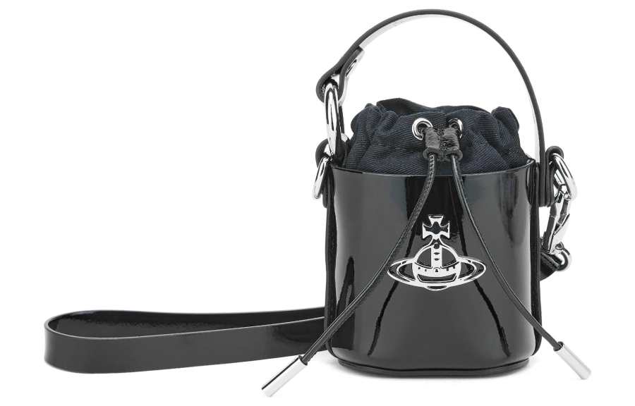 Vivienne Westwood DAISY Cow Leather Bucket Bag, Shoulder Bag, Crossbody Bag, Handbag Mini Women's