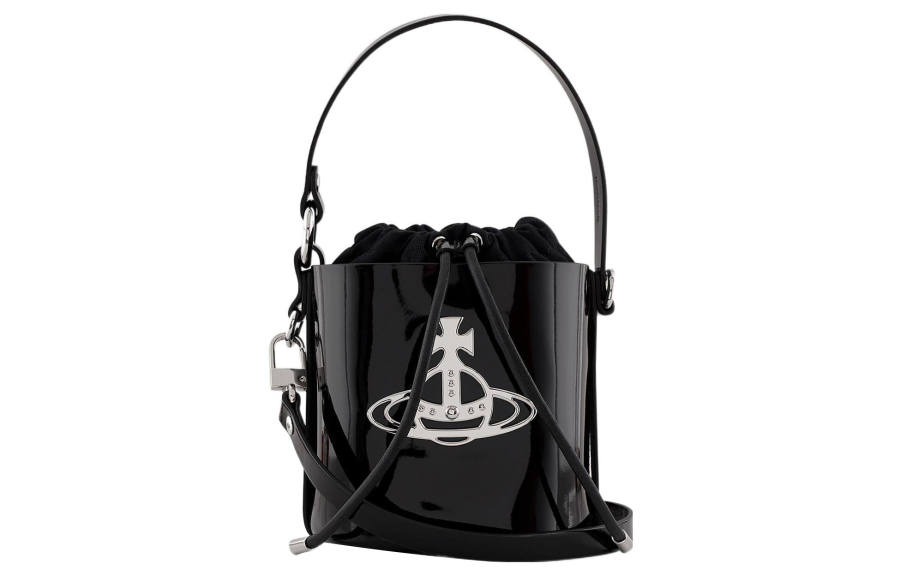 Vivienne Westwood DAISY Cow Leather Bucket Bag, Shoulder Bag, Crossbody Bag, Handbag Small Women's