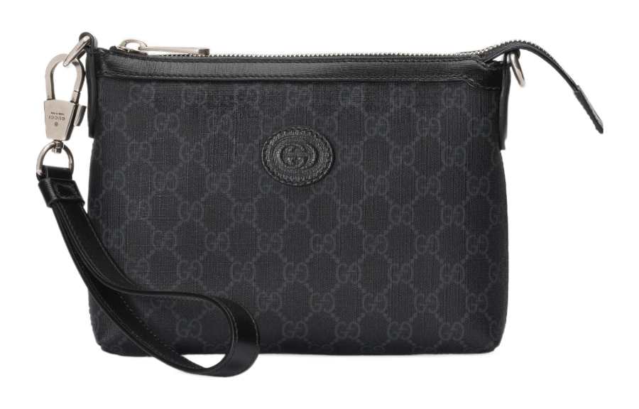 GUCCI Canvas With Leather Crossbody Bags Men's Black