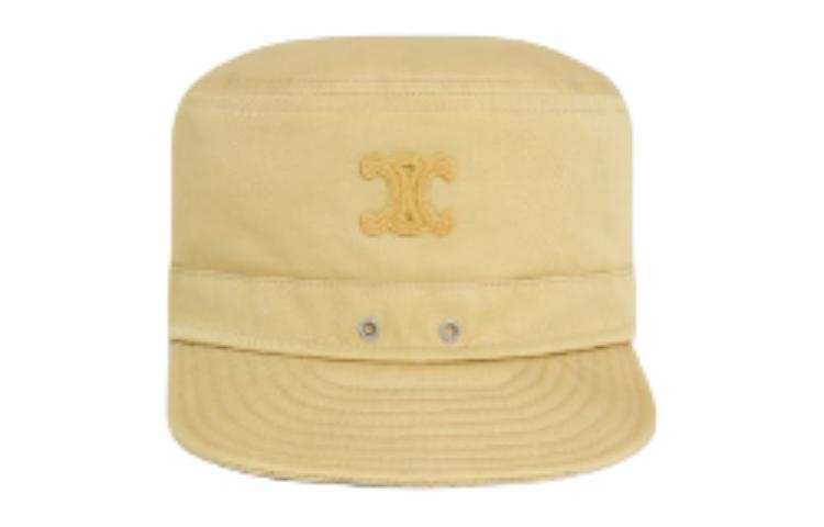 CELINE CELINE Embroidery Letter Hats & Caps Women's Yellow