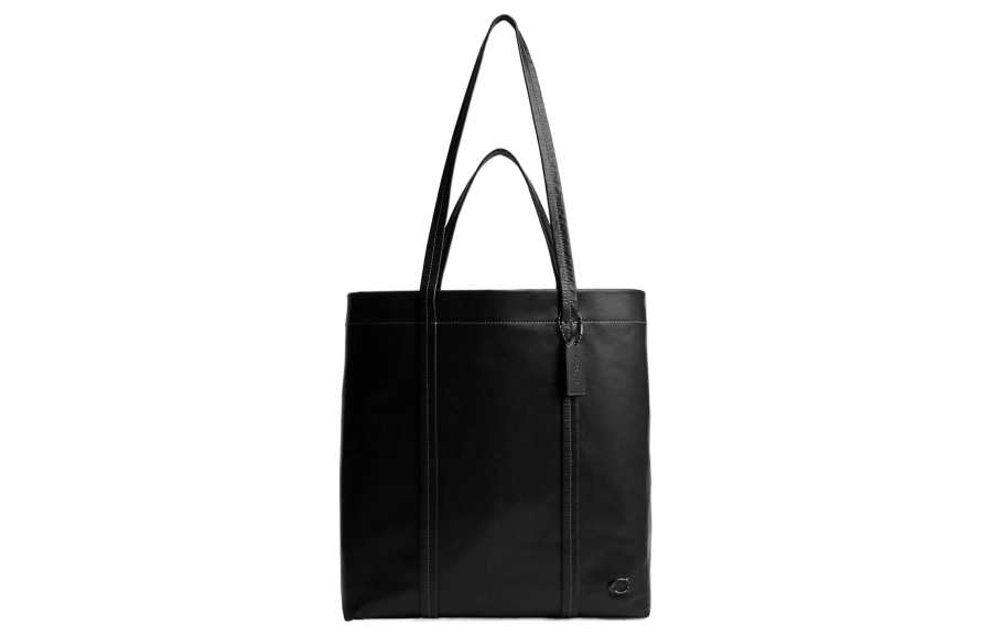 COACH Leather Tote Bag, Shopping Bag, Handbag Large Men's Black