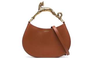 Lanvin Calfskin Portable Crossbody Bag, Shoulder Bag Small Women's Brown