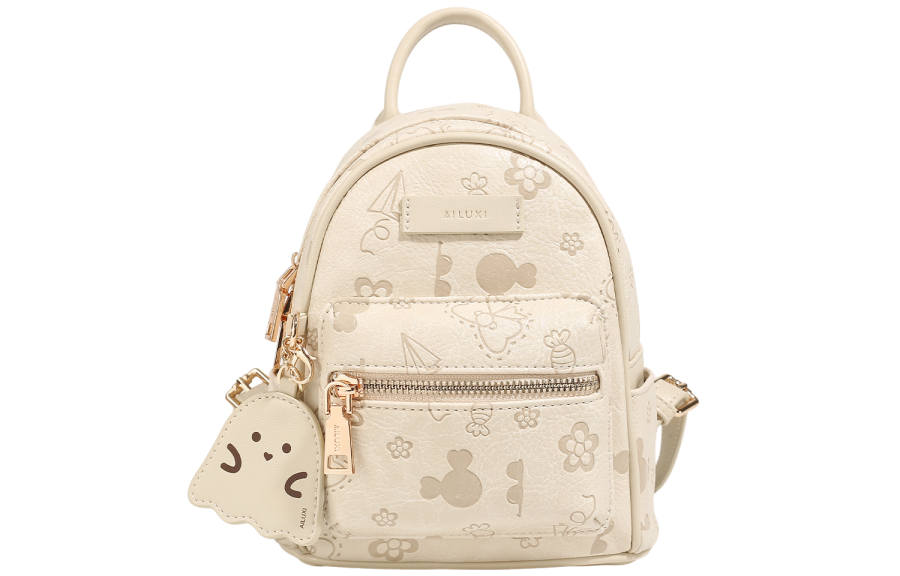 AILUXI Pu Backpack Mini Women's Milkshake White