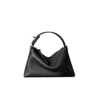 AJ AOIRJ Cow Leather Handbag, One Shoulder Bag, Pillow Bag Women's Elephant Grey/black/cumulonimbus Grey/white