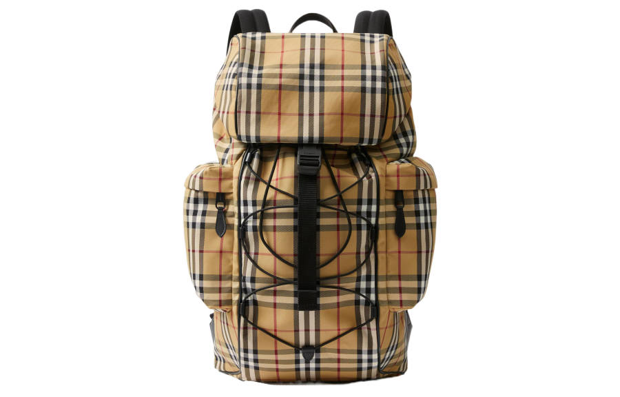 Burberry Calfskin Trim Backpack Men's Beige