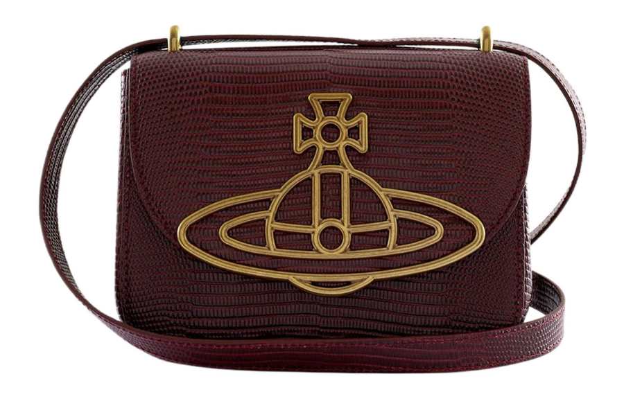 Vivienne Westwood Linda Calfskin Shoulder Bag, Crossbody Bag Regular Women's Burgundy