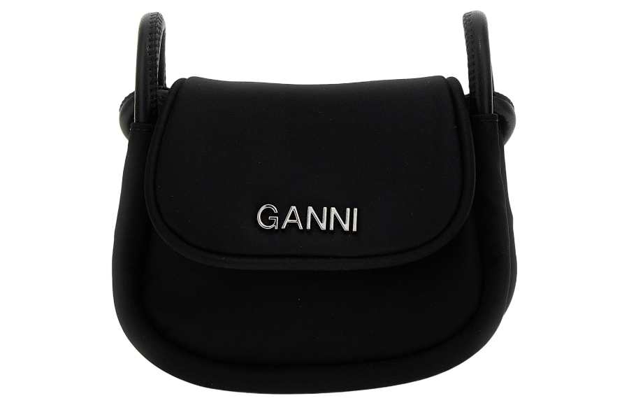 GANNI Nylon Shoulder Bag, Crossbody Bag Women's Black