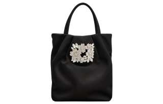 Roger Vivier Drape Pocket Bouquet Buckle Embellished Micro Tote Bag