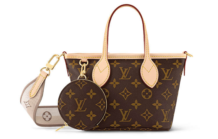 LOUIS VUITTON NEVERFULL Coated Canvas Tote Bag, Shopping Bag, Handbag Small Women's Brown