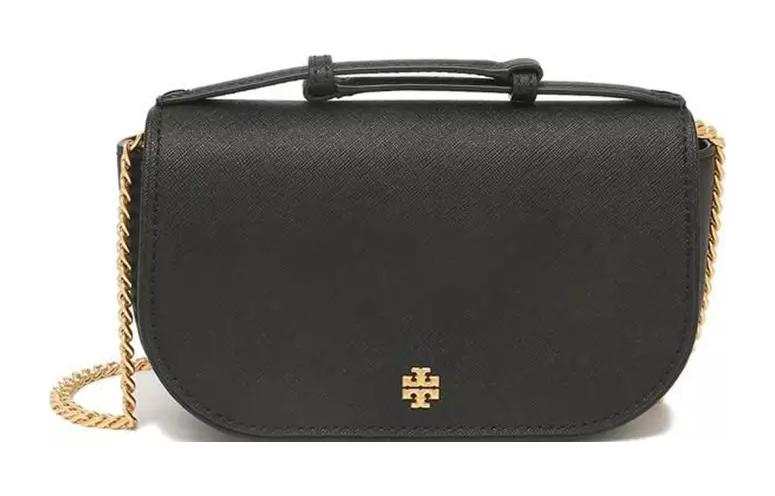 TORY BURCH Emerson Leather Crossbody Handbag, Shoulder Bag Regular Women's Black