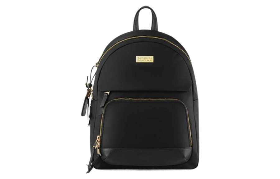 Samsonite SAMSONITE Fabric With Cow Leather Laptop Backpack Regular Women's Black