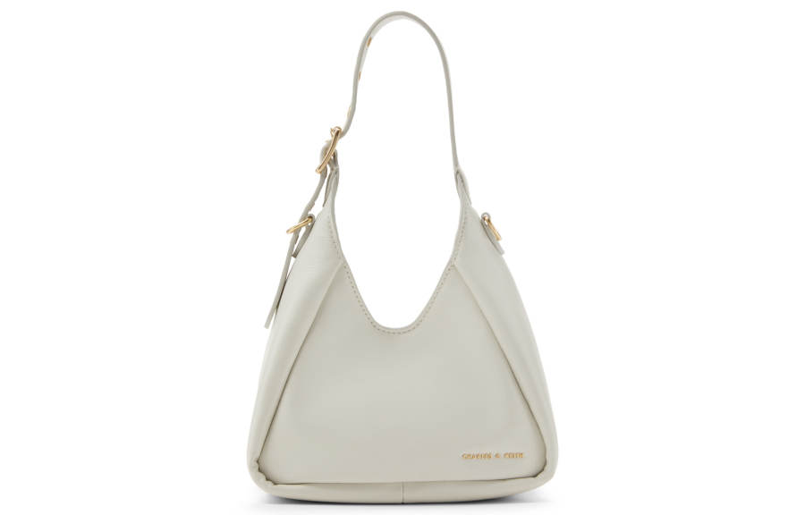 CHARLES&KEITH Synthetic Leather Portable Crossbody Hobo Shoulder Bag Women's Black/White/Chocolate
