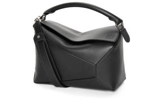 LOEWE Puzzle Cow Leather Puzzle Bag, Shoulder Bag, Crossbody Bag, Handbag Regular Women's Black