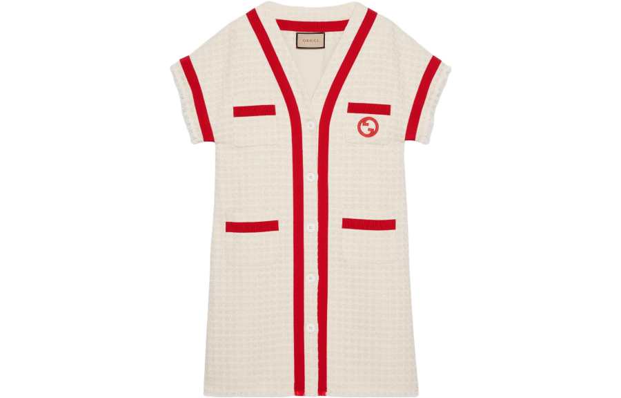 GUCCI Short Sleeved Dress Women's Beige