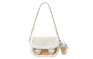 Miffy PU With Wool Shoulder Bag, Crossbody Bag Regular Women's Ecru & Brown