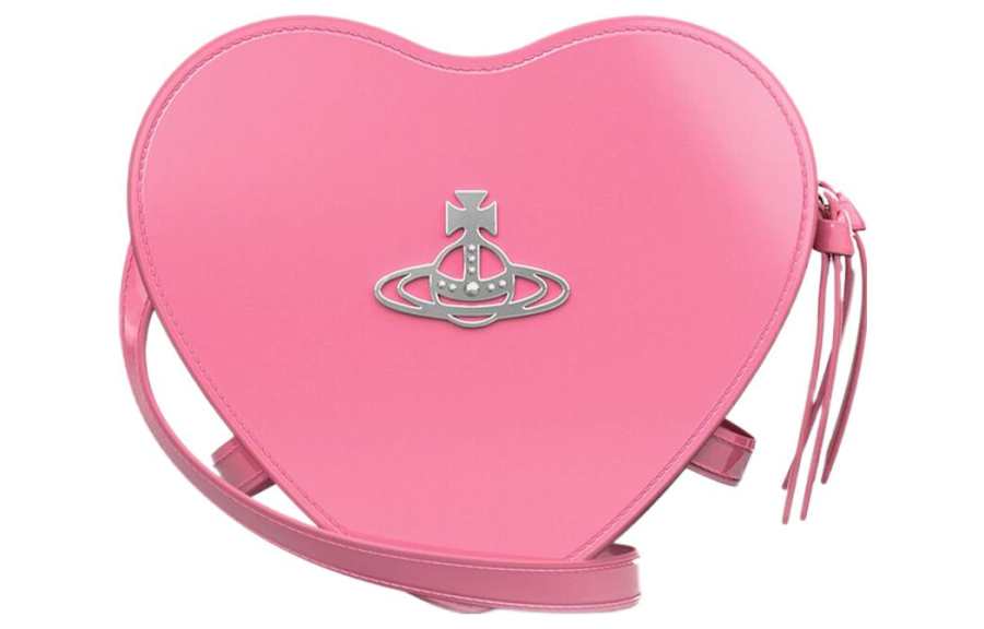 Vivienne Westwood Cow Leather Shoulder Bag, Crossbody Bag Women's Pink