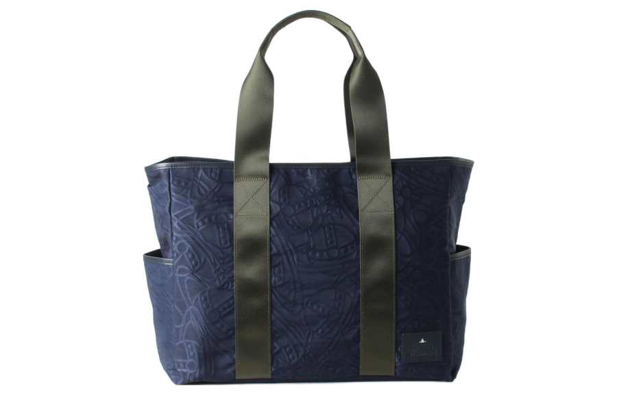 Vivienne Westwood Nylon With Cow Leather One Shoulder Handbag Men's Dark Blue