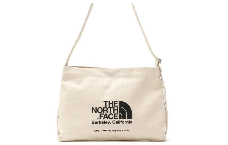THE NORTH FACE 1L Reusable Bag Crossbody Bag Outdoor Bag Cotton Natural & Black Unisex