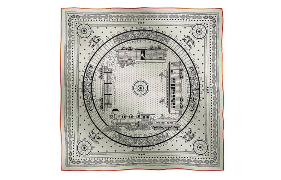 HERMES HERMES Silk Scarves Women's White