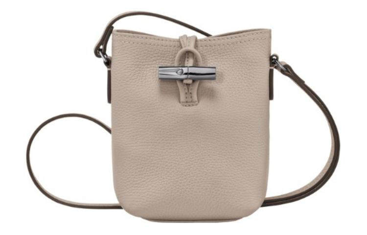 LONGCHAMP Le Roseau Cow Leather Crossbody Bags Mini Women's Khaki