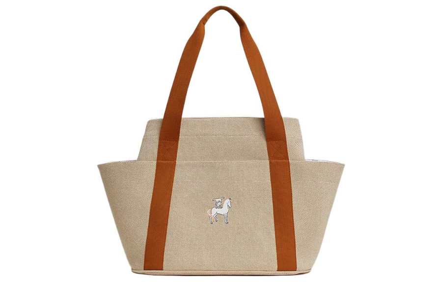 HERMES Cabriole Napp Embroidery Print Canvas Bag, Tote Bag, Shopping Bag, Shoulder Bag, Handbag Unisex Cookie