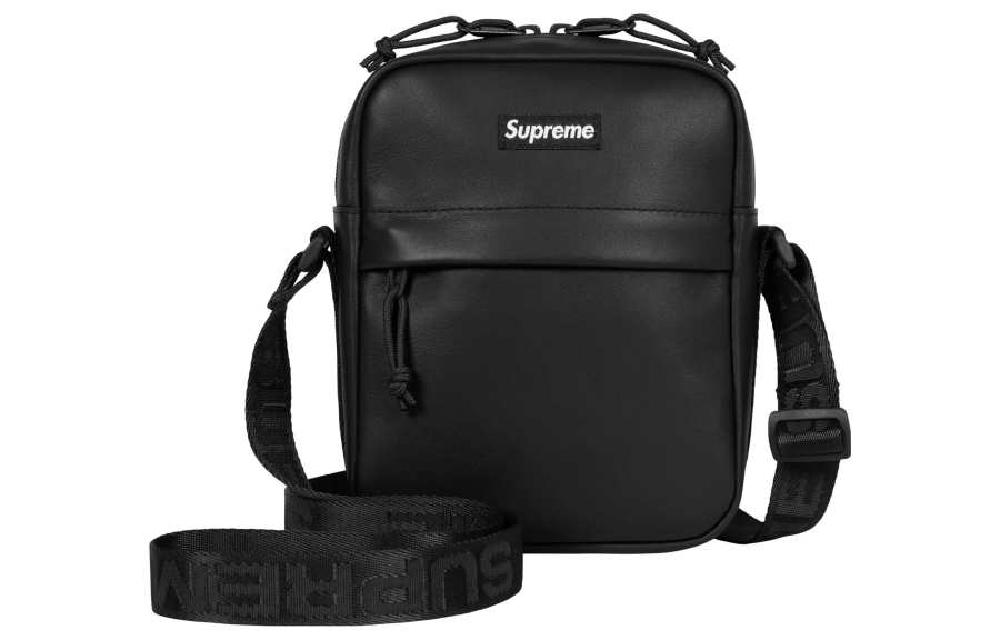 Supreme Supreme Cow Leather Crossbody Bag, Shoulder Bag Regular Unisex Black