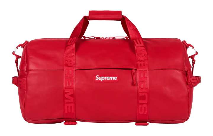 Supreme Supreme Cow Leather Gym Bag, Handbag, Travel Bag Unisex Red