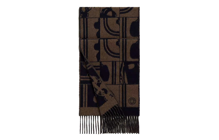 HERMES Brides De Gala Cashmere Knit Scarves Men's