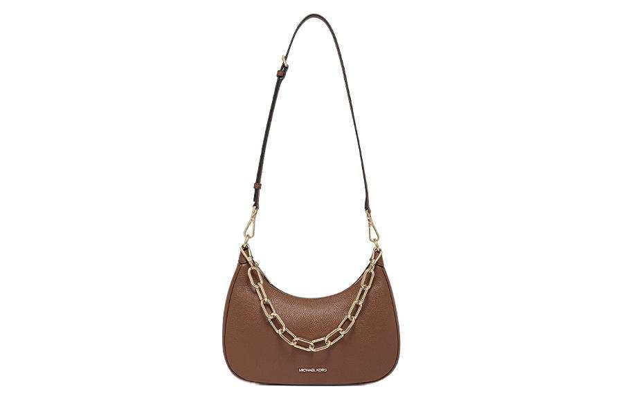 MICHAEL KORS Cow Leather Crescent Bag, Handbag, Shoulder Bag, Crossbody Bag Large Women's Brown