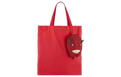 Anya Hindmarch Polyester With Polyamide Tote Bag, Shopping Bag, Shoulder Bag, Handbag Medium Women's Red