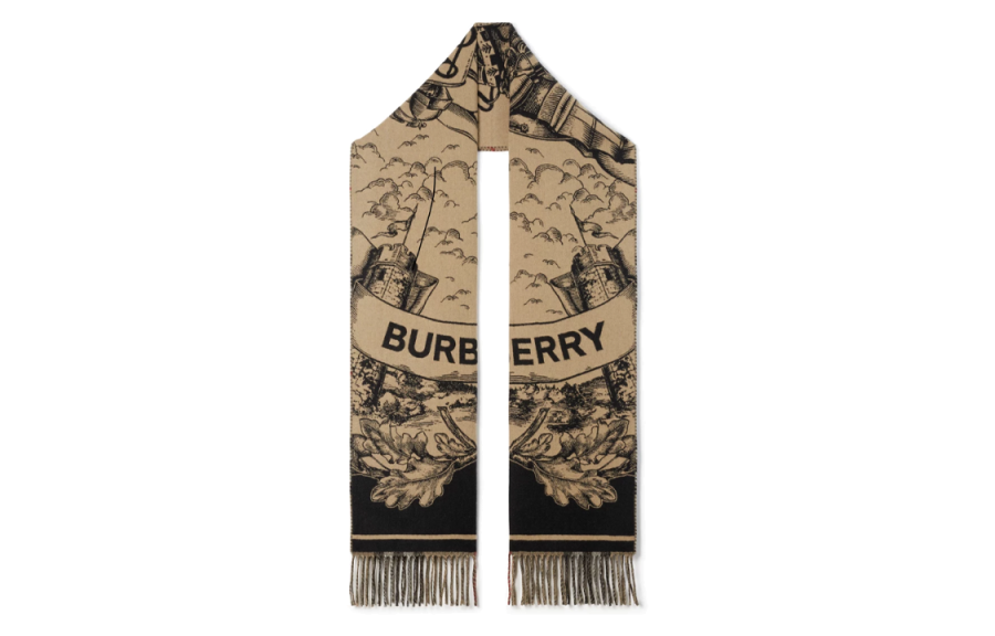 Burberry cashmere jacquard reversible scarf